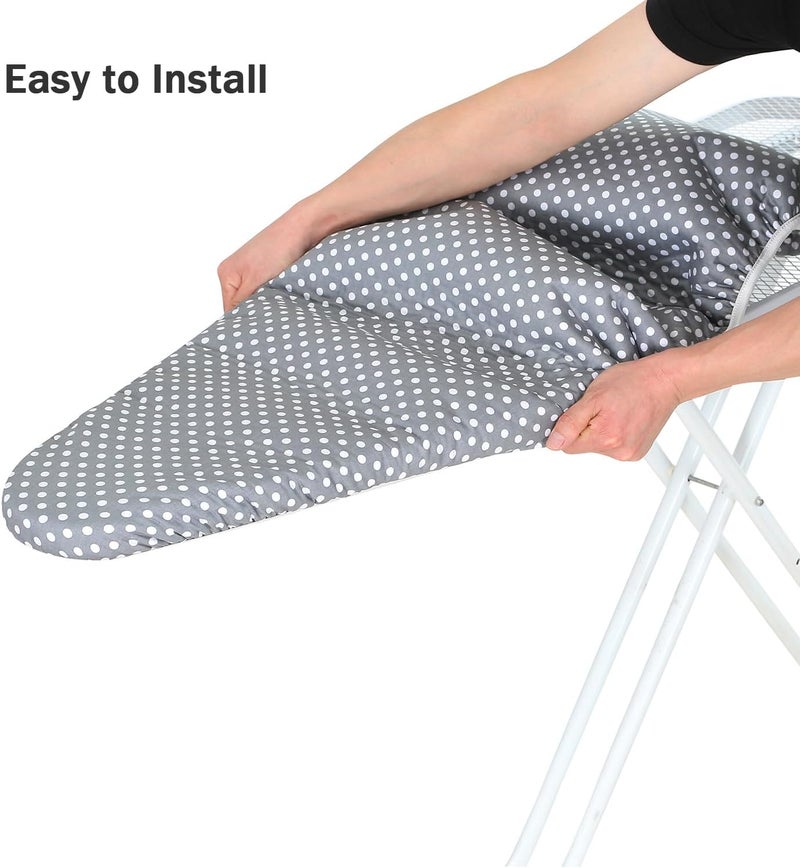 LCLW Ironing Board Cover and Pad Standard Size 15 x 54,3 Pairs of Hook and Loop Fastener Straps,Elastic Edges,Cotton Iron Board Cover with Scorch Resistant Thick Padding (Pattern E) - Image 5